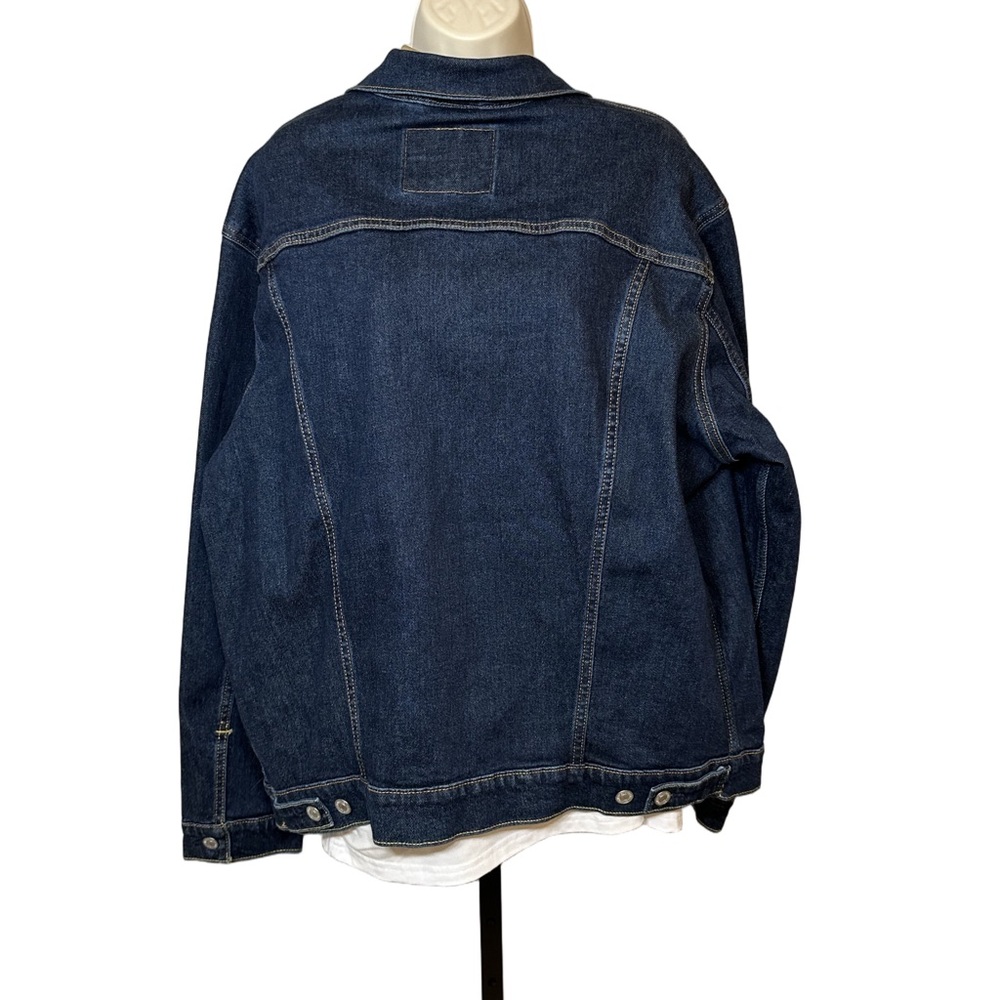 NWT Levi’s Dark Wash Men’s Denim Trucker Jacket Classic Holiday Layering M XL - Picture 4 of 11
